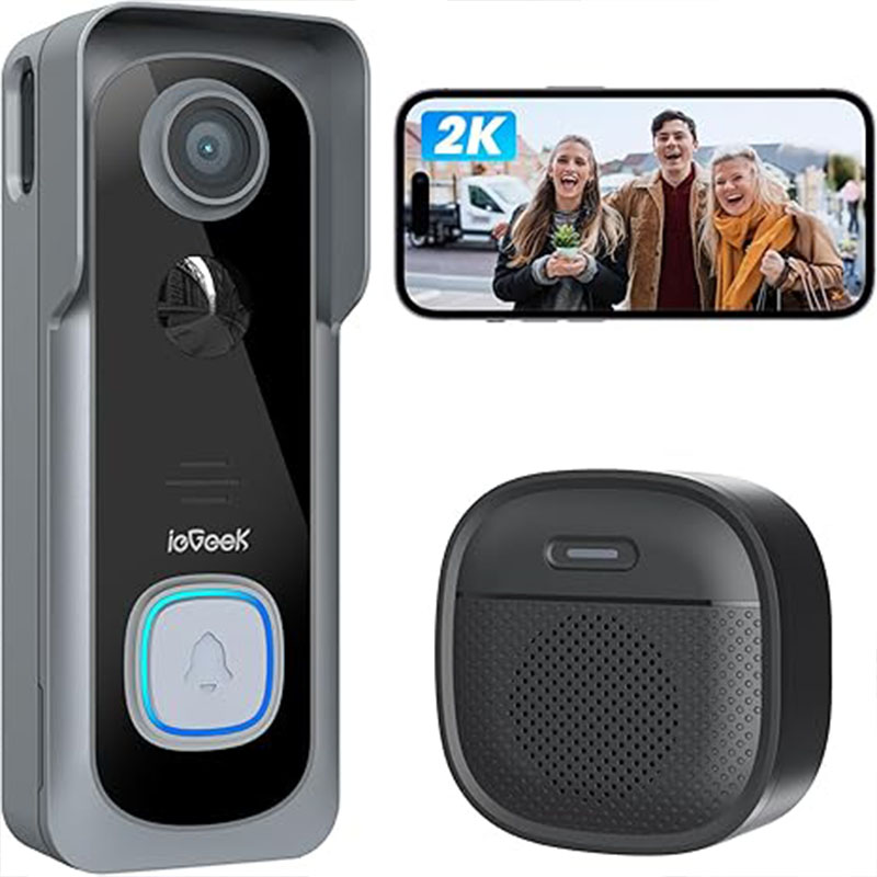 Smart Doorbell Wired - Câmera de campainha ieGeek 2K sem