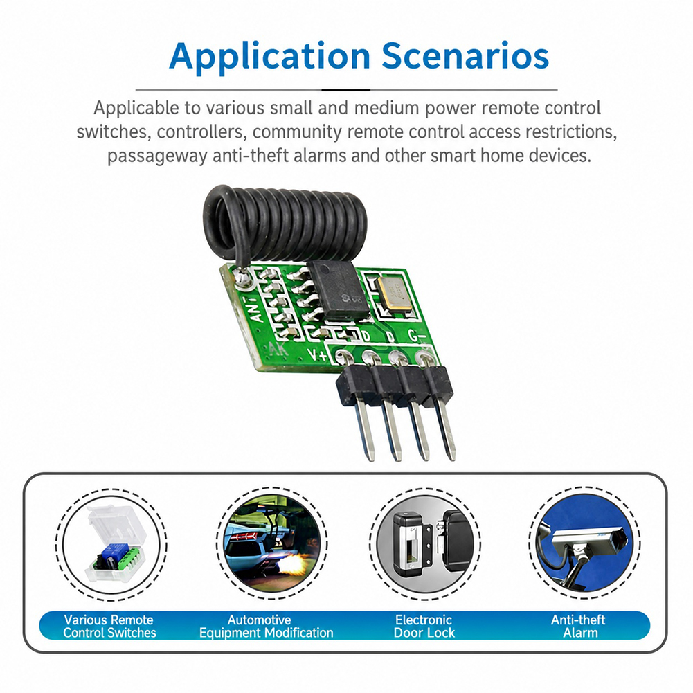 Home Automation Arduino - Módulo Receptor RF Superheteródino 315MHz/433MHz 3.3V-5.5V