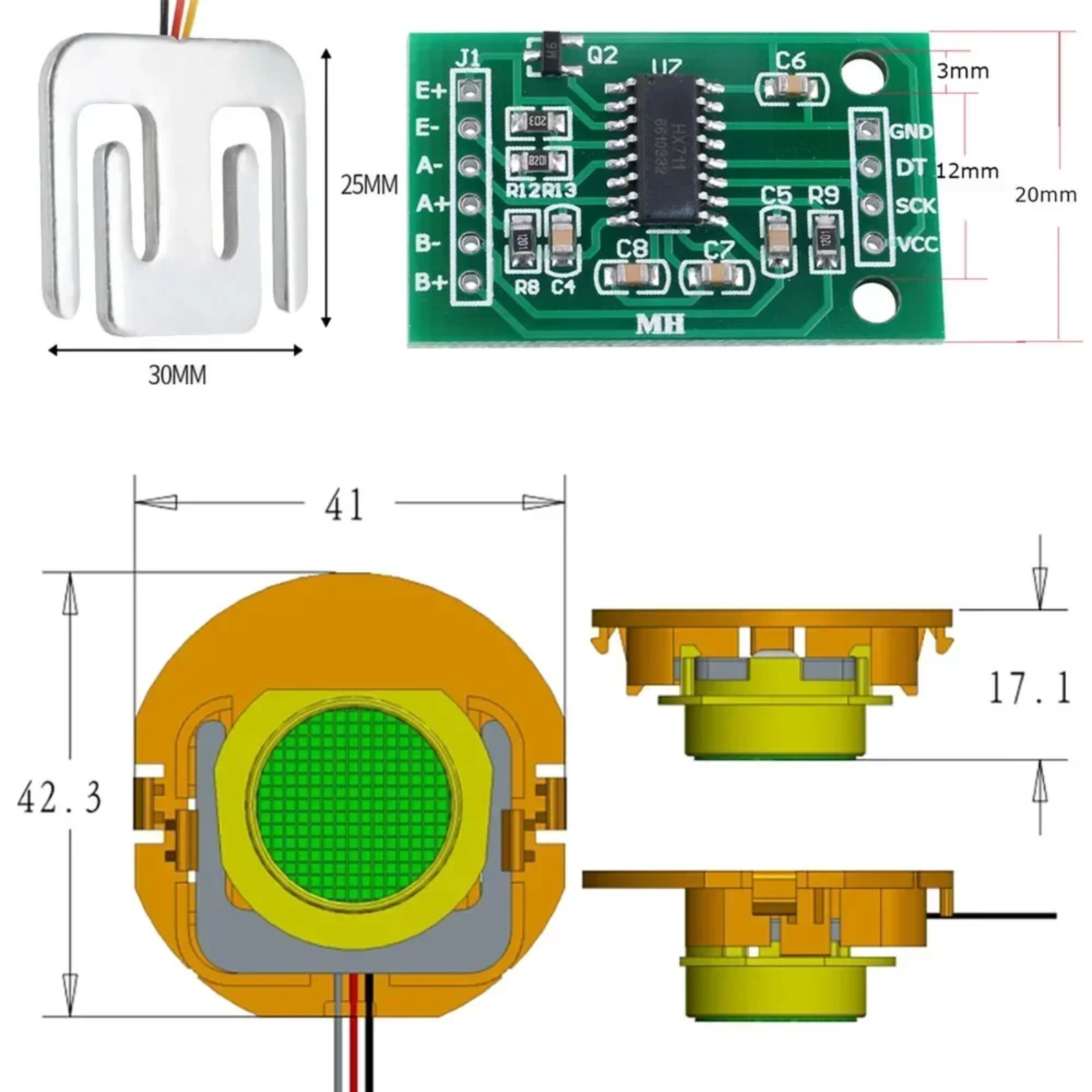 Sensor de Peso DIYmall 50KG co - Home Automation Arduino avaliação e preço