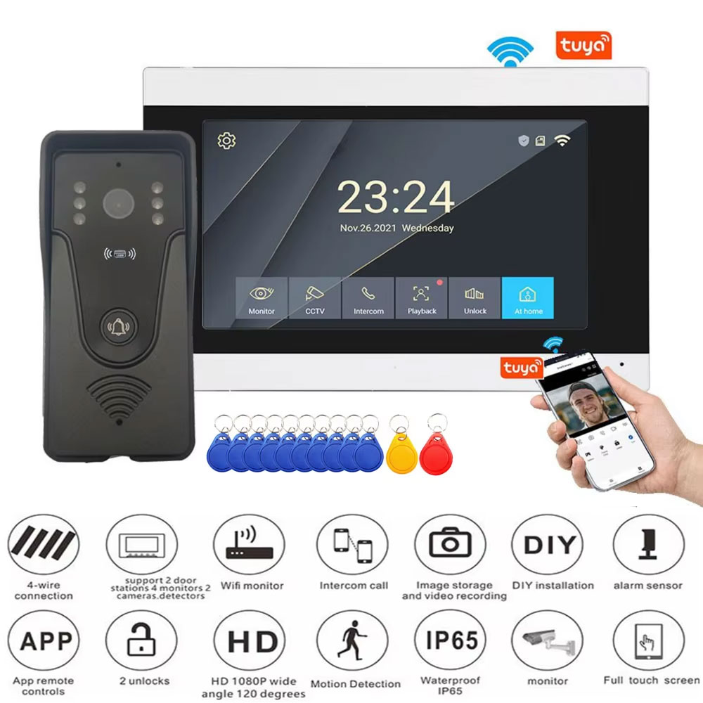 Tuya 1080p 7 Polegada tela de  - Smart Doorbell Wired avaliação e preço